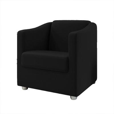 Poltrona Decorativa Bia Suede Preto Dal Poz Estofados