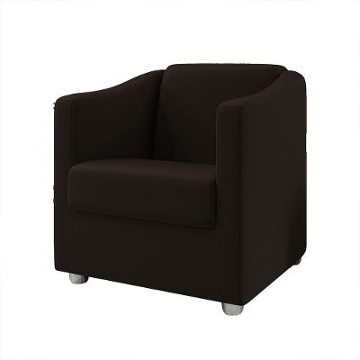 Poltrona Decorativa Bia Suede Marrom Dal Poz Estofados