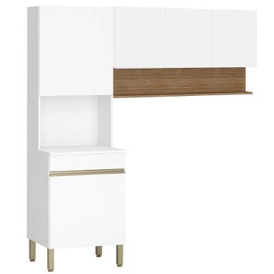 Armário De Cozinha 150cm Com Paneleiro Lina K02 Supremo/freijó - Mpozenato