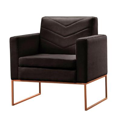 Poltrona Apolo Luxo Base Bronze Castellar Móbile Preto