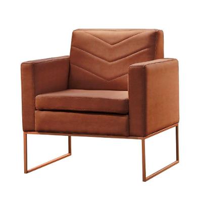 Poltrona Apolo Luxo Base Bronze Castellar Móbile Caramelo