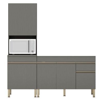 Paneleiro E Balcão Gabinete Sem Tampo 120cm Lina K02 Gris - Mpozenato