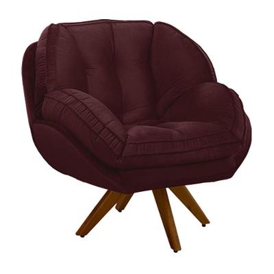 Poltrona Decorativa Giroud Veludo Marsala