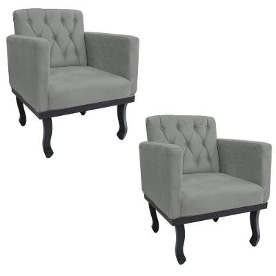 Kit 02 Poltrona Classic Corano Cinza