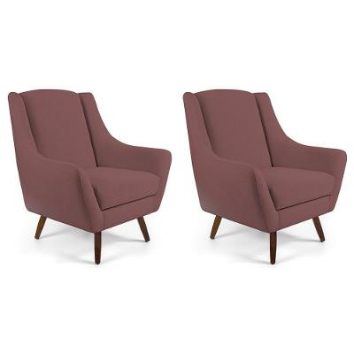 Kit 02 Poltronas Juliet D02 Veludo Rosê C-305