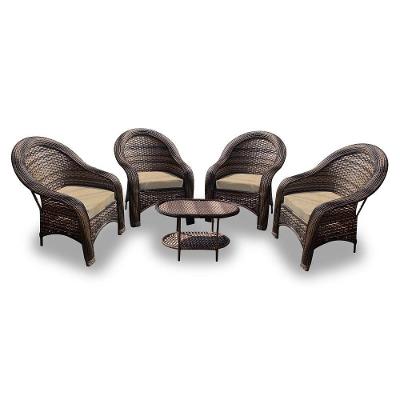 Conjunto de Poltronas Fibra Sintética Karibe e 1 Mesa Centro.