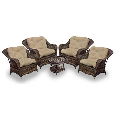Conjunto de Poltronas Fibra Sintética e 1 Mesa Centro