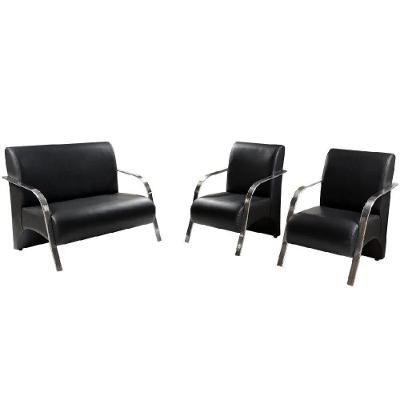 Conjunto Poltronas Vênus Tecido Sintético Preto