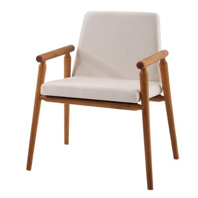 Poltrona Rodrigues Daf Móveis Em Madeira Tauari Com Concha Multilaminada Suede Creme Base Madeira