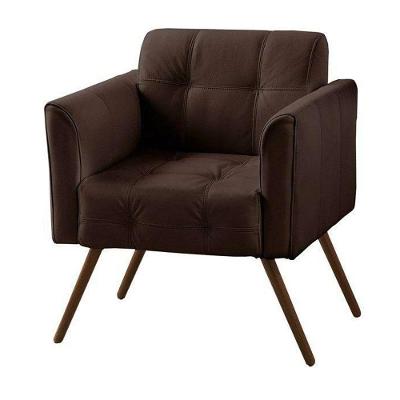 Poltrona Decorativa Bia Couro Conhaque Gran Belo