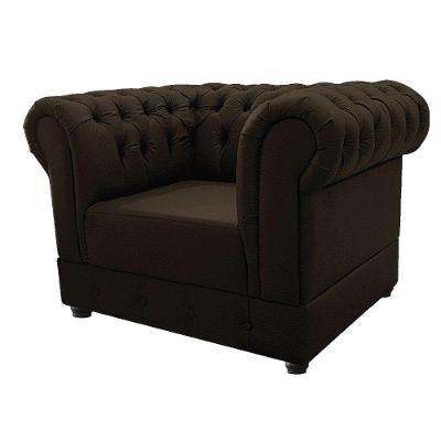Poltrona Decorativa Chesterfield Ana Corano Marrom Adj Decor