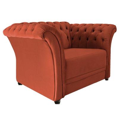 Poltrona Decorativa Chesterfield Sofia Suede Terracota