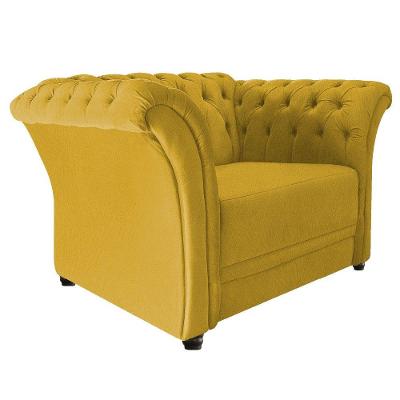 Poltrona Decorativa Chesterfield Sofia Suede Amarelo