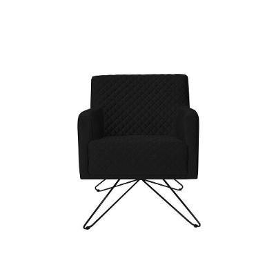 Poltrona Decorativa Nagoya Base Orby Corano Preto