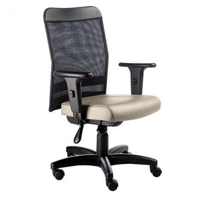 Poltrona Digitador Com Braços Linha Tela Mesh Bege