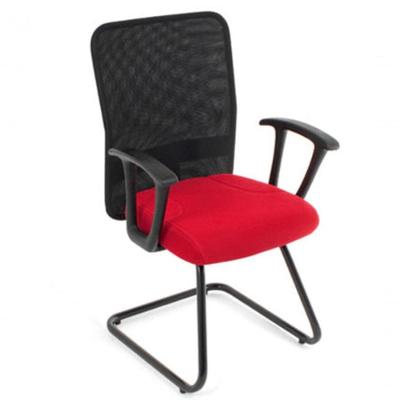 Poltrona Diretor Base Fixa Tela Mesh Vermelho