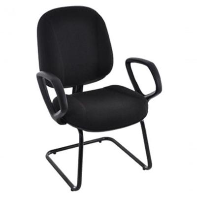Poltrona Diretor Com Braços Base Fixa Em S Classic Preto