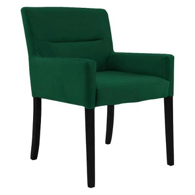 Poltrona Decorativa Pés Preto Vicenza Veludo Verde