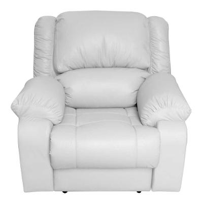 Poltrona do Papai Reclinável Manual Couro Branco Gran Belo