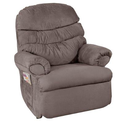 Poltrona do Papai Reclinável Debby Suede Marrom Claro