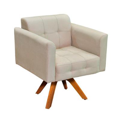 Poltrona Giratória Elisa Suede Bege