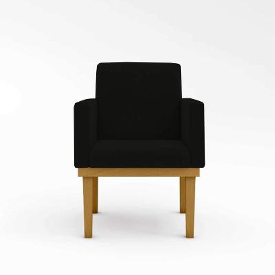 Kit 02 Cadeiras Poltronas Com Base Reforçada Para Recepção PretoBalaqui Decor Cor:preto