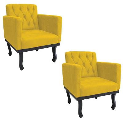 Kit 02 Poltrona Classic Corano - Amarena Móveis Preto