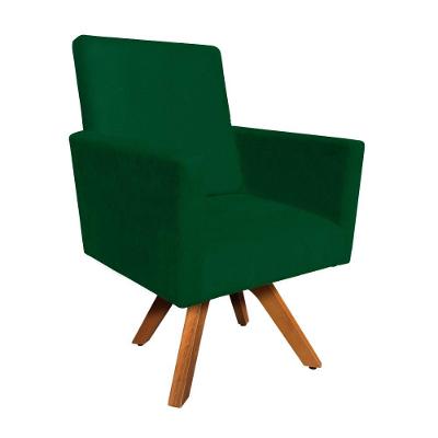 Poltrona Giratória Nina Suede Verde