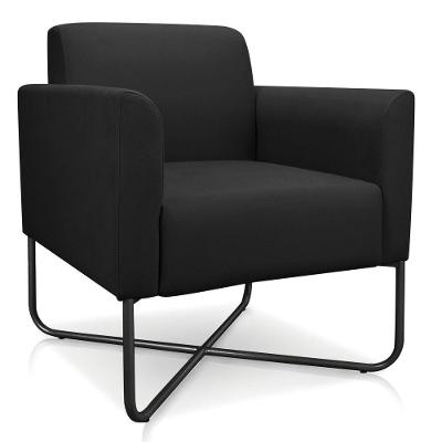 Poltrona Marisa Suede Base X Industrial Preta D´rossi Preto