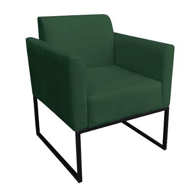 Poltrona Marisa Suede Base Industrial Metálica Preto verde