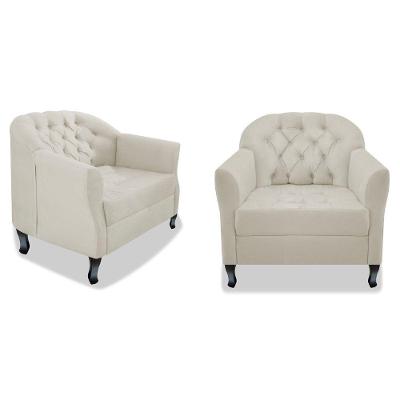 Kit 02 Poltrona Julia A02 Corano - Adj Decor Cor Bege