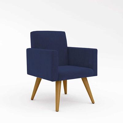 Kit 02 Poltronas Decorativa Cadeira Escritório Balaqui Decor Cor:azul-marinho