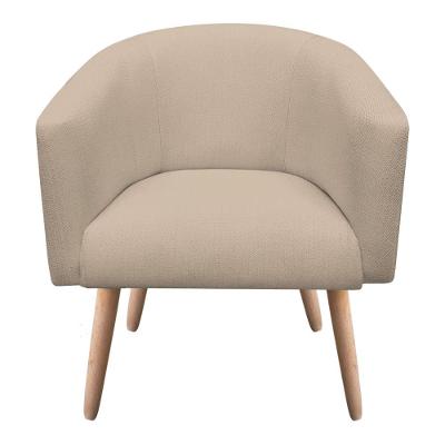 Kit 02 Poltronas Stella Linho Grosso Bege A19 Natural