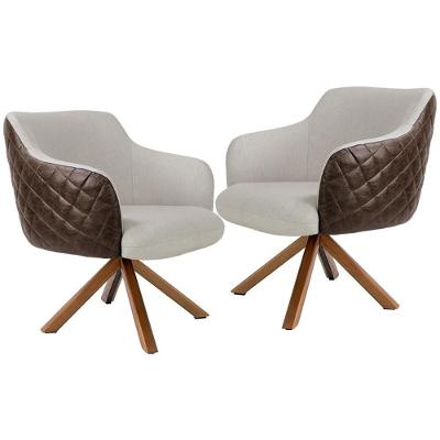 Kit 02 Poltronas Jade D02 Bege C-107 Marrom