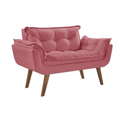 Poltrona Opalla 2 Lugares Pé Palito Rosa