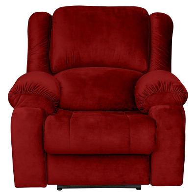 Poltrona Papai Reclinável Manual Veludo Vermelho Gran Belo