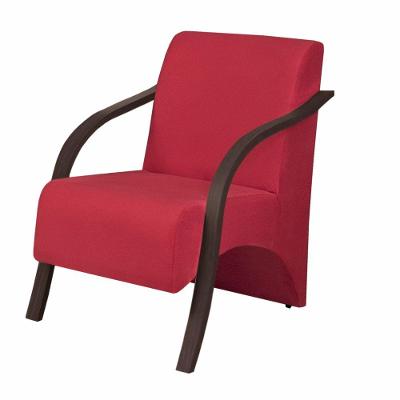 Poltrona Vênus 1 Lugar Braço Madeira Suede Vermelho