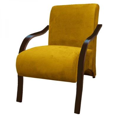 Poltrona Vênus 1 Lugar Braço Madeira Amarelo