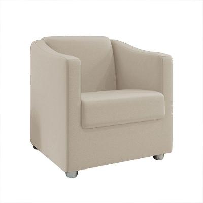 Poltrona Ana Suede Pés Cromado Bege