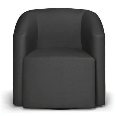 Kit 2 Poltronas Stella Max Corino Preto Base Giratória - D'rossi
