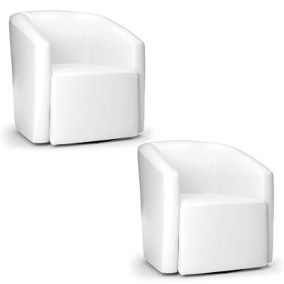 Kit 2 Poltronas Stella Max Corano Base Giratória - D'rossi Cor Branco