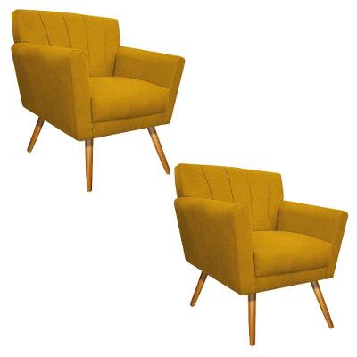 Kit 02 Poltronas Laura Mel Amarelo