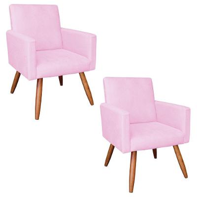 Kit 02 Poltronas Larissa Castanho Rosa Bebê
