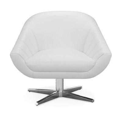 Kit 2 Poltronas Giratória Giovana Corino Branco Base Cromada