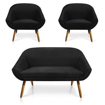 Kit 1 Namoradeira 2 Lugares 2 Poltronas Giovana Pés Palito
