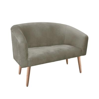 Namoradeira Stella Suede Pés Palito Natural Marrom Rato