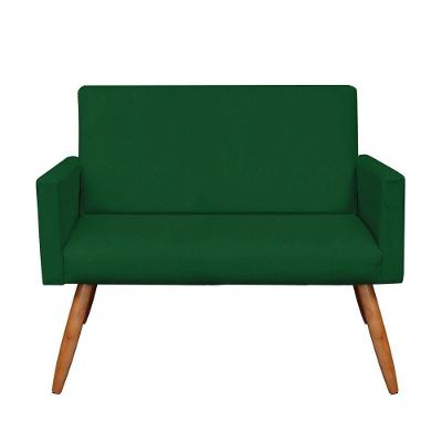 Namoradeira Larissa Suede Verde Pés Palito Castanho