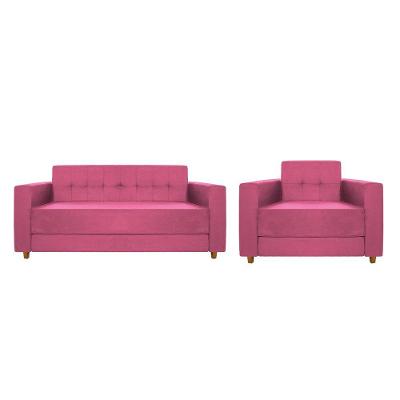 Kit Sofá 2 Lugares e Poltrona Corano Pink