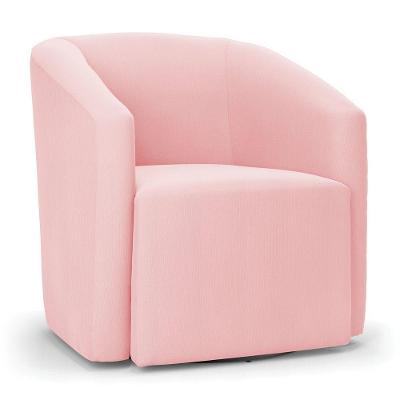 Poltrona Stella Max Suede Base Giratória - D'rossi Cor Rosa Bebê