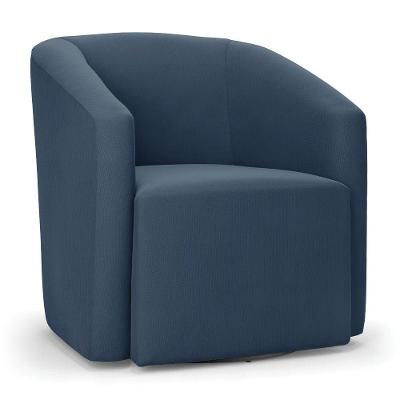 Poltrona Stella Max Suede Base Giratória - D'rossi Cor Azul Marinho